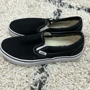 Used Vans classic slip-ons in black canvas